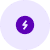 White lightning bolt icon on a purple background, symbolizing energy or speed.