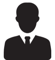 Black silhouette of a person wearing a shirt and tie, representing a user icon.